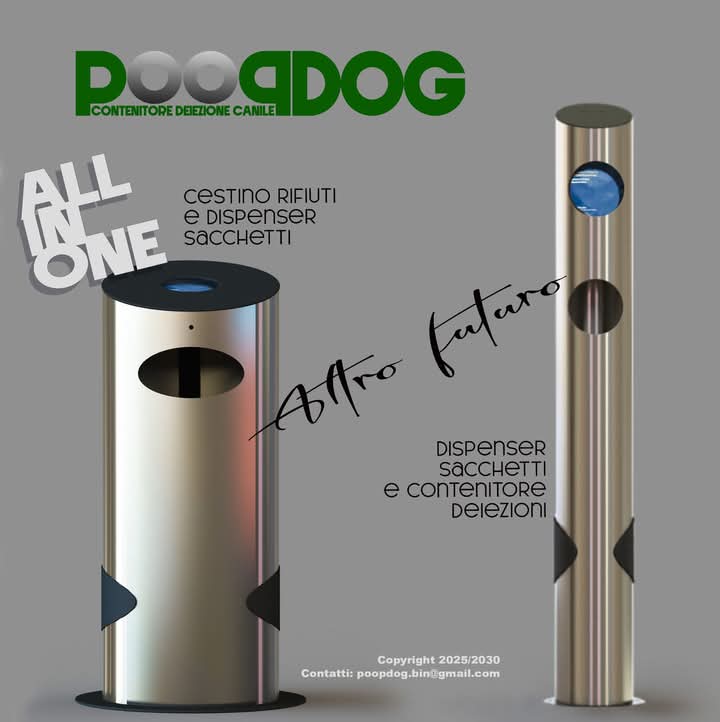 Poop Dog - contenitore deiezione cani - Design Maurizio Domolato MS 
